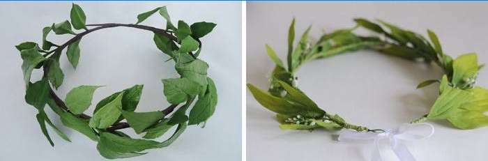 Couronne de laurier sur la tête