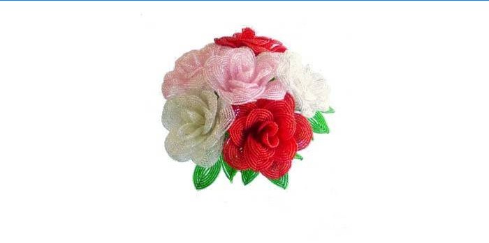 Bouquet de grandes roses de perles