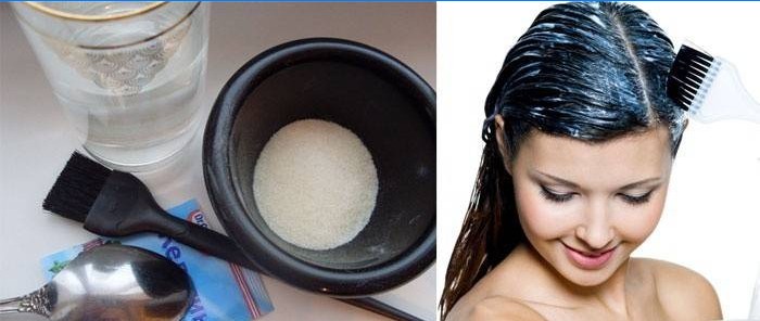 Masque gélatine pour cheveux lisses