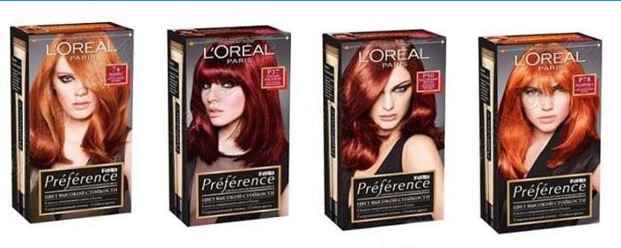Palette de tons rouges et rouges de Loreal