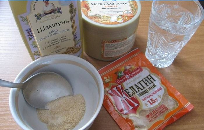 Ingrédients pour masque de gélatine