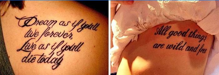 Tatouage en anglais