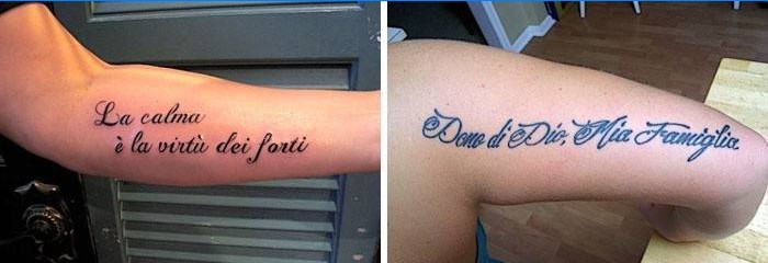 Tatouage en italien