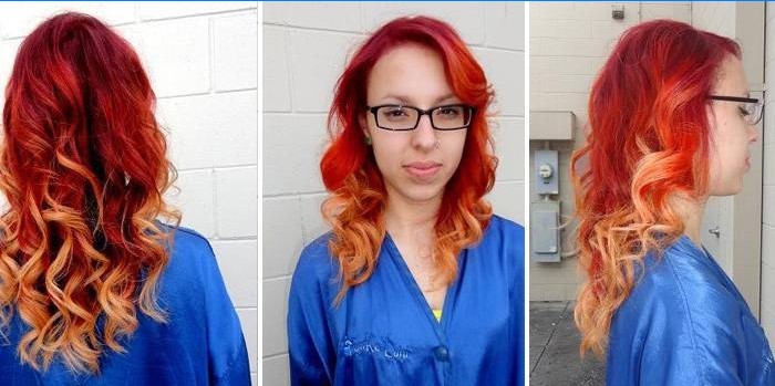 Ombre de cheveux roux