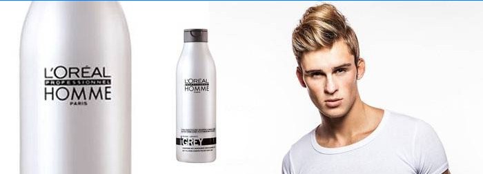 Shampooing pour homme Loreal Homme Gris