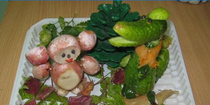 Artisanat à base de légumes - Gène et Cheburashka