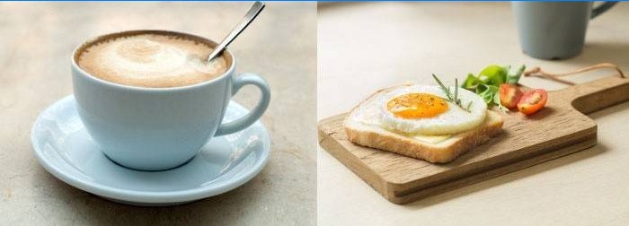 Café et sandwich au petit déjeuner