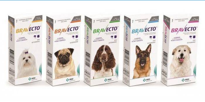 Emballages de comprimés pour chiens Bravecto