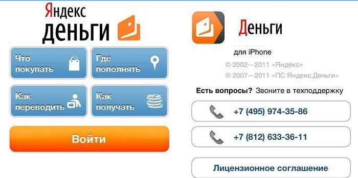Portefeuille en argent Yandex