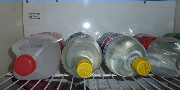 Bouteilles de vodka maison dans le réfrigérateur