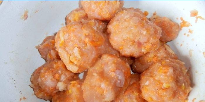 Boulettes de poulet aux carottes en sauce