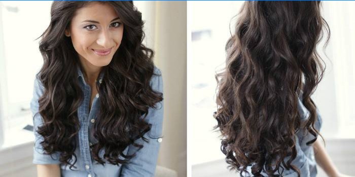 Hollywood boucle sur les cheveux longs