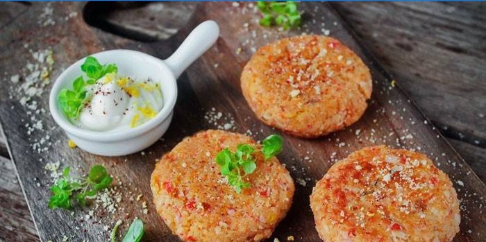 Boules de crabe calmar