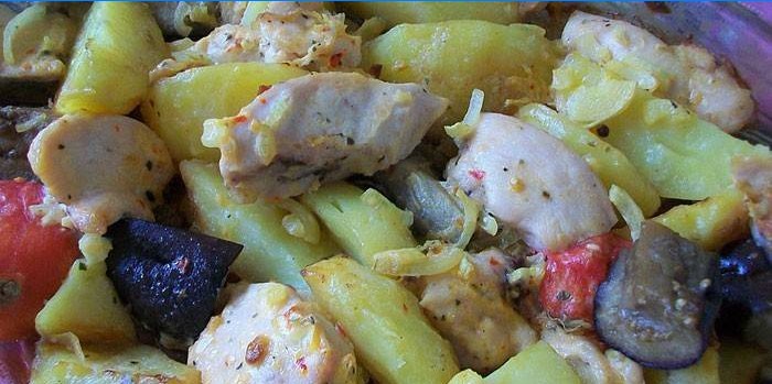 Ragoût de légumes au four au poulet