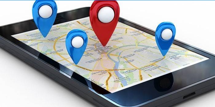 Téléphone portable avec points de géolocalisation