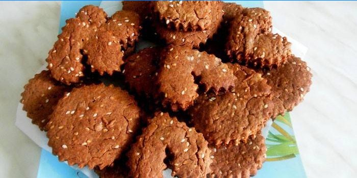 Biscuits sablés au chocolat avec cacao et sésame