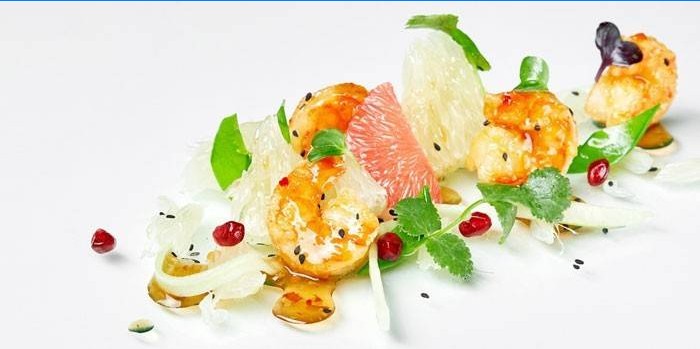 Salade de pomelos et crevettes