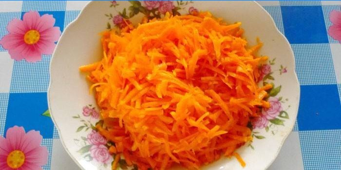 Citrouille râpée dans une assiette