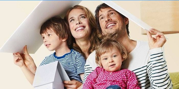 Homme femme, à, enfants