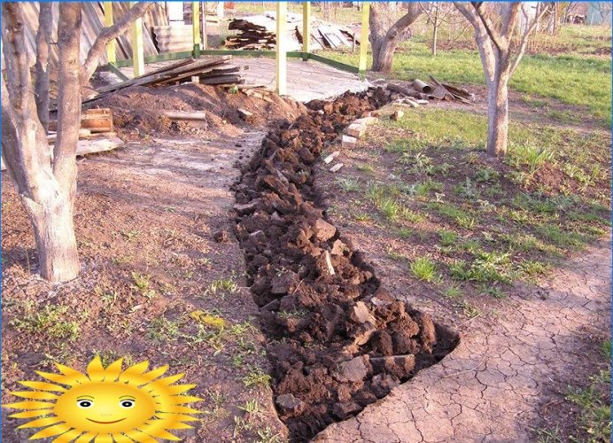 Enlever la terre sous l'allée du jardin