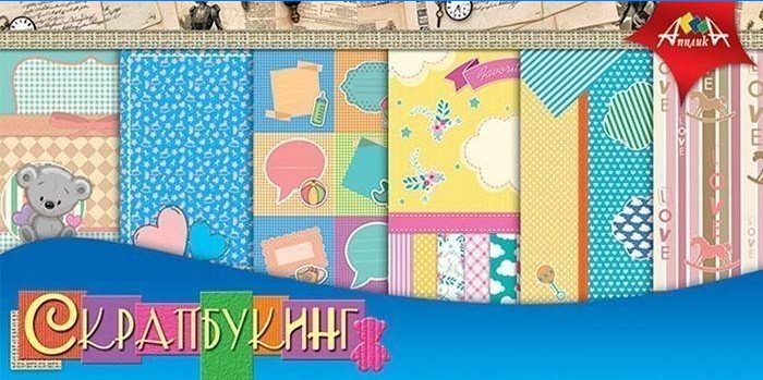 Un ensemble de papier avec des dessins Our baby TM Applique