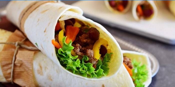 Burrito à la viande hachée