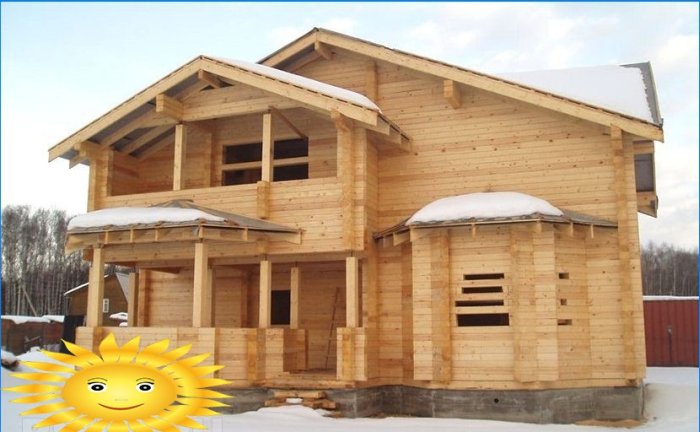 Construction d'une maison en bois profilé