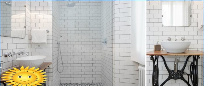 Dessous de verre et meubles de toilette faits maison dans la salle de bain