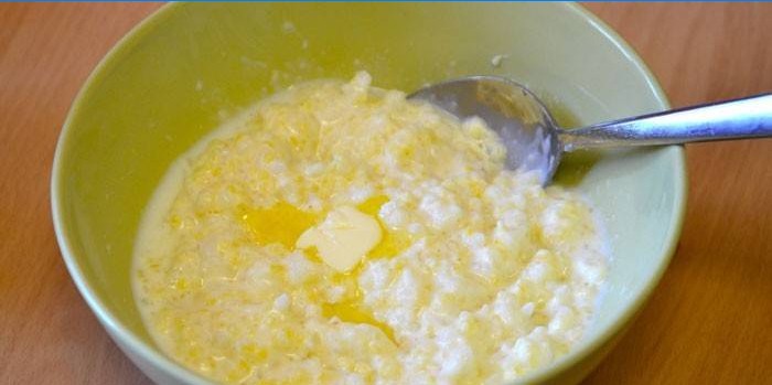 Bouillie de lait de riz et de mil Amitié avec le beurre