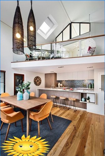 Mezzanine dans une pièce à haut plafond