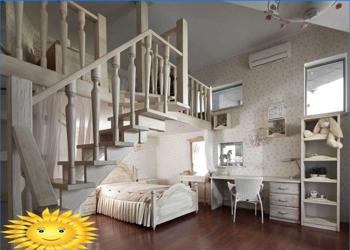 Mezzanine dans une pièce à haut plafond