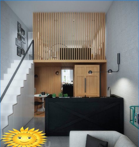 Mezzanine dans une pièce à haut plafond