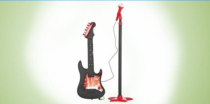 Guitare électrique avec microphone et amplificateur