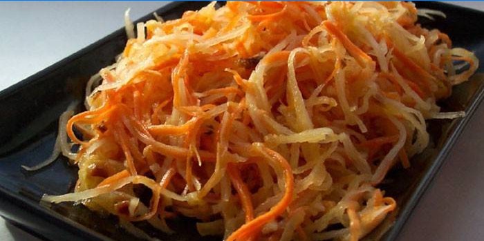 Salade coréenne aux carottes et daikon