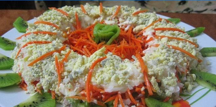 Salade au kiwi et à la carotte coréenne