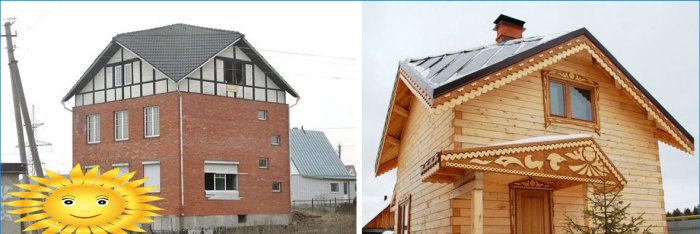 Exemples de maisons avec un toit Sudeikin