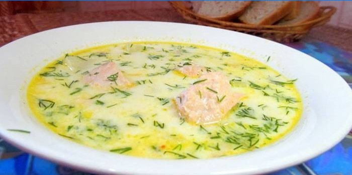 Soupe à la crème de truite
