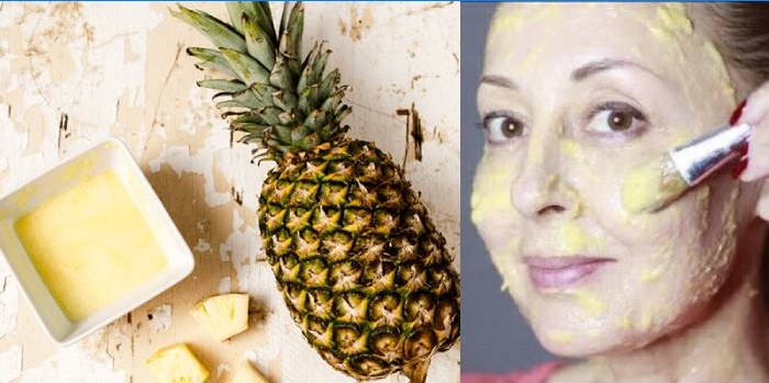 Masque facial à l'ananas