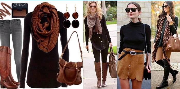 Combinaisons de couleurs noires et brunes dans les vêtements