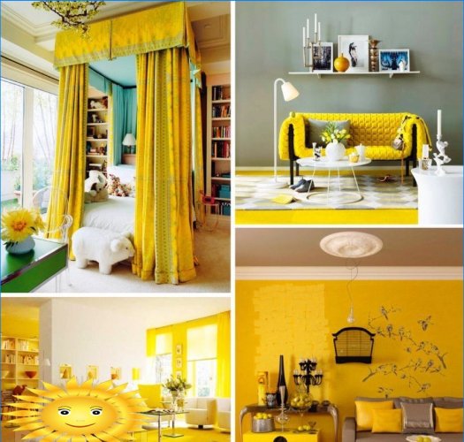 Combinaisons de couleurs à la mode à l'intérieur: jaune et blanc