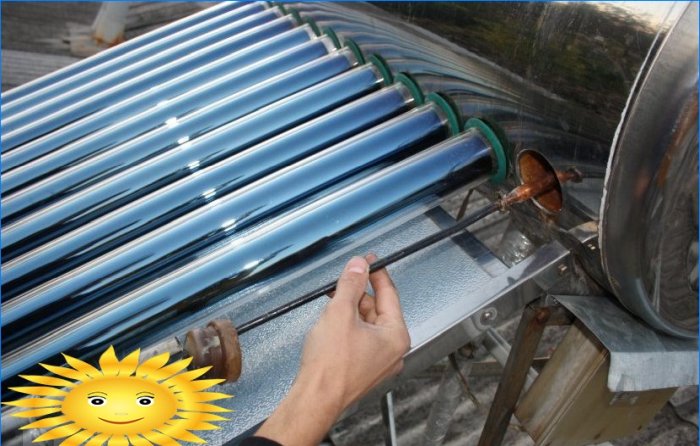 Installation d'un capteur solaire sous vide