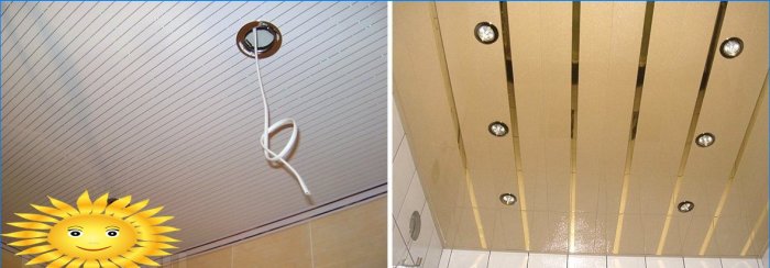Installation de spots dans un plafond en plastique