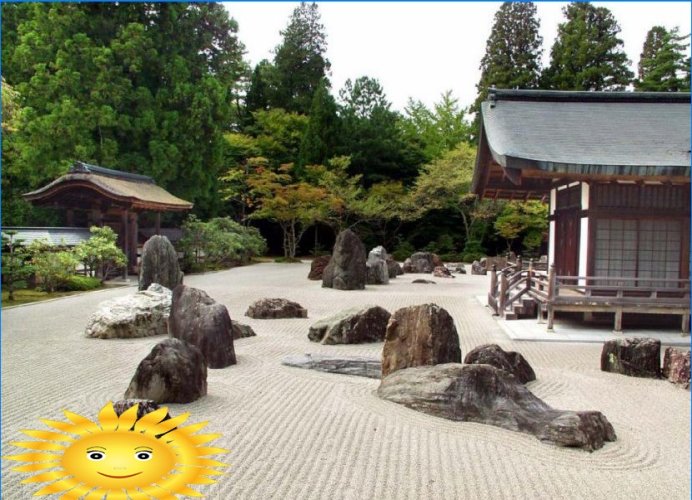 Jardin de rocaille japonais. Caractéristiques de l'appareil, de la philosophie et du style