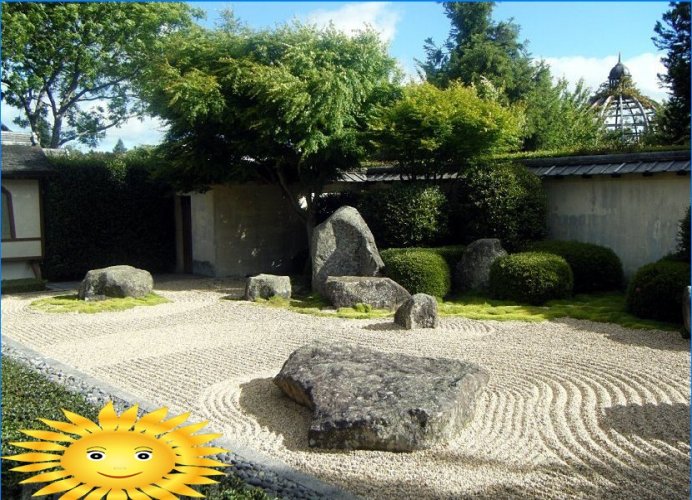 Jardin de rocaille japonais. Caractéristiques de l'appareil, de la philosophie et du style