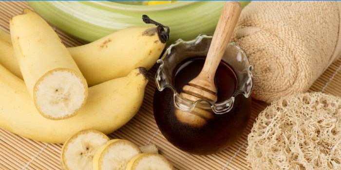 Ingrédients pour masque capillaire à la banane
