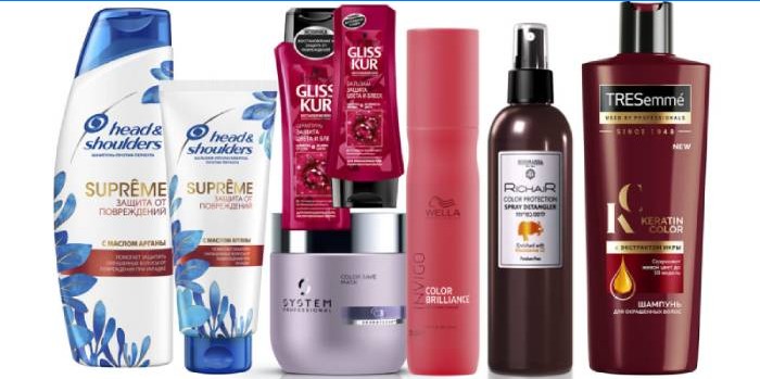 Moyens pour les cheveux colorés
