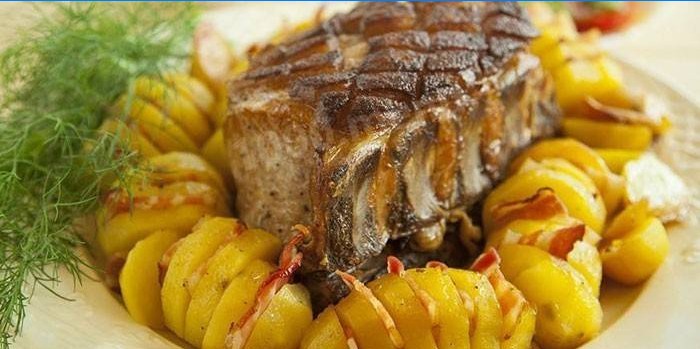 Longe de porc aux pommes de terre