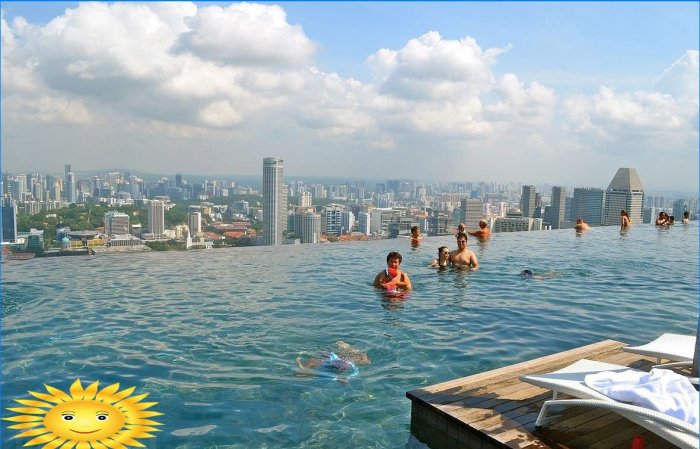 Piscines à débordement: caractéristiques et exemples de photos