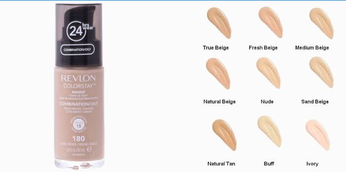 REVLON Colorstay Makeup For Combination-Oily Skin Sand beige et palette de couleurs