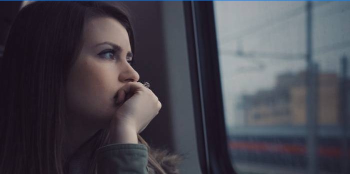 Fille dans le train